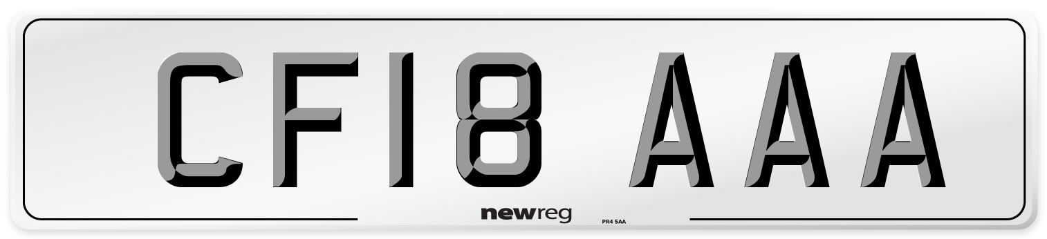 CF18 AAA Number Plate from New Reg